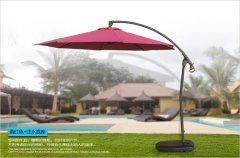 批发户外手动庭院香蕉伞别墅遮阳侧边伞3米手推式庭院伞可印广告